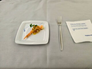 First Class Flight Dining Experience