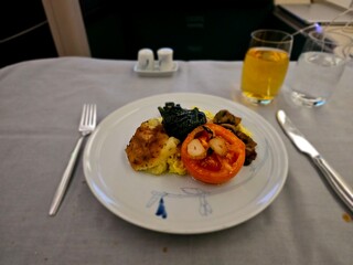 First Class Flight Dining Experience
