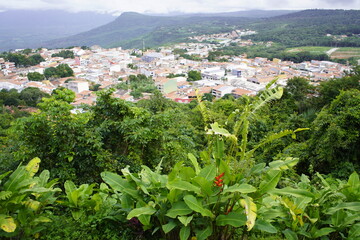 Fototapeta na wymiar Panoramic city view Viçosa do Ceará é um município do estado brasileiro do Ceará, localizada na microrregião da Ibiapaba, Mesorregião do Noroeste Cearense. Ceara state of Brazil.