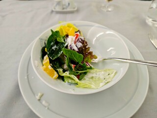 First Class Flight Dining Experience