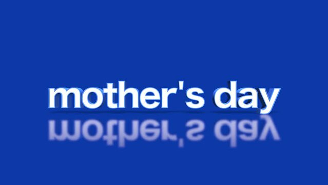 A simple and elegant image with the words Mothers Day in white, floating on a blue background, showcasing a stylish font. Celebrating mothers in a visually appealing way