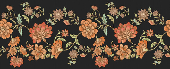 beautiful  floral chintz motif digital art