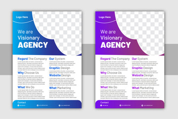 Corporate healthcare and medical cove a4 flyer design template for print.Healthcare Flyer Layout with Blue Accents.Corporate healthcare and medical cover and back page a4 flyer design template,