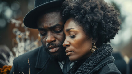 Couple at a funeral