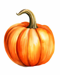 Obraz premium pumpkin, watercolor clipart, white background сreated with Generative Ai