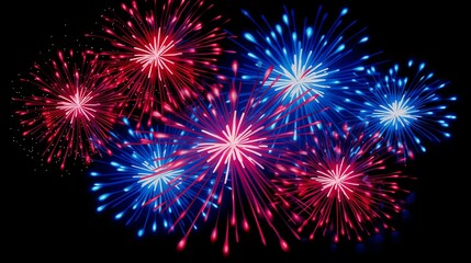 Fototapeta premium Spectacular Fireworks Illuminating the Night - Independence Day Spectacle