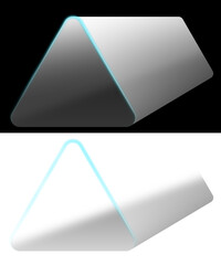 Geometric architectural background inside the circular arc, shining blue ,illustration of an envelope