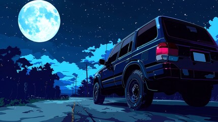 off-road car, country music background, road trip,