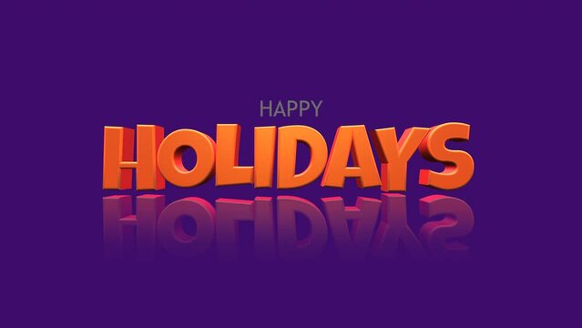 A joyful Happy Holidays message shines in vibrant orange and purple letters upon a serene purple backdrop. Their reflection dances upon the waters surface