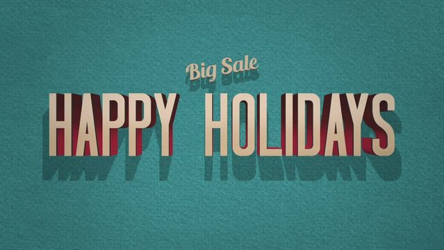 A lively and cheerful image featuring the phrase Happy Holidays written in a festive font on a blue background. The cut-out effect and vibrant colors add to the joyful and celebratory atmosphere