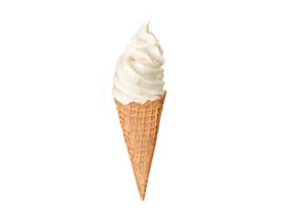 Soft ice cream in a waffle cup PNG transparent