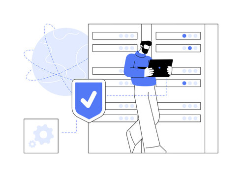 Proxy server isolated cartoon vector illustrations.