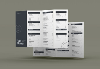 Elegant Folded Bar Menu Layout