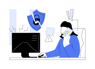 Breach detection isolated cartoon vector illustrations.