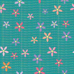 vector hand drawn colorful flowers seamless pattern perfect for wrapping paper, invitations, kitchen tea, paper plates, napkins, stationary, wallpaper, projects, fabric, kitchen apparel and more!