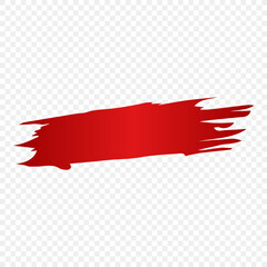 Red brush stroke on white background, perfect for backgrounds, designs, or graphic elements. Vector illustration