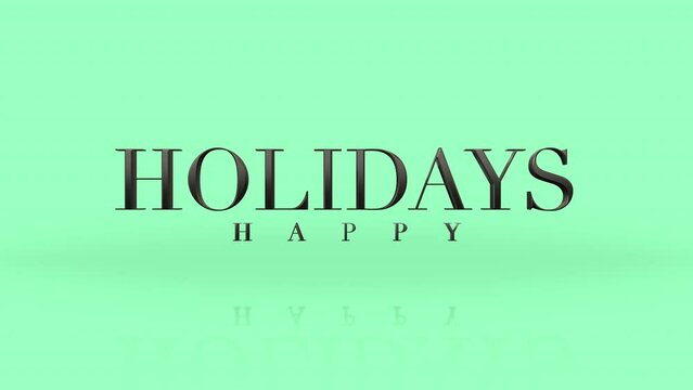 Celebrating joyful holidays with a festive spirit! The words Happy Holidays create a captivating curve on a green background, expressing the enchantment of the season