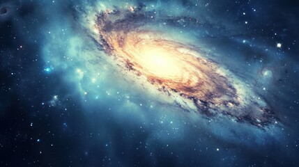 Fototapeta na wymiar Majestic spiral galaxy amidst star-studded cosmic clouds