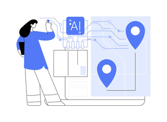 Real-Time Supply Chain Visibility with AI abstract concept vector illustration.