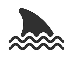 Shark fin black icon vector illustration