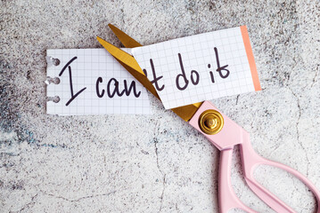 I Can't Do it with Scissors Cutting  the text 