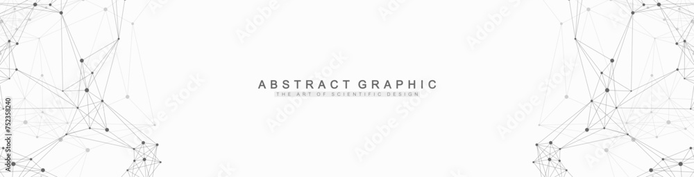 Poster Global network connection banner design template. Header social network communication in the global business concept. Big data visualization. Internet technology