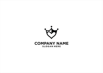 Love Crown Logo Template Stock Vector	
