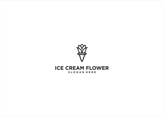 Stock Vector Abstract Flower Logo Ice Cream Icon