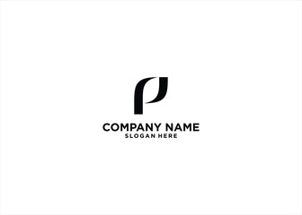 letter P leaf logo Stock Vector