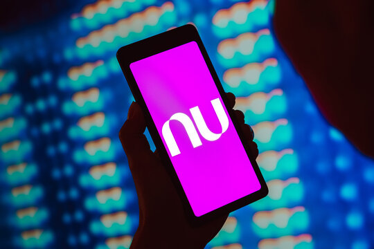 March 6, 2024, Brazil. In this photo illustration, the Nubank logo is displayed on a smartphone screen.