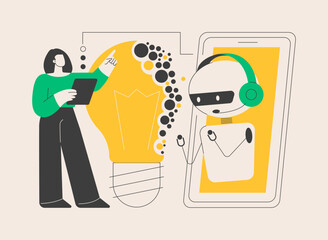 Augmented intelligence abstract concept vector illustration.