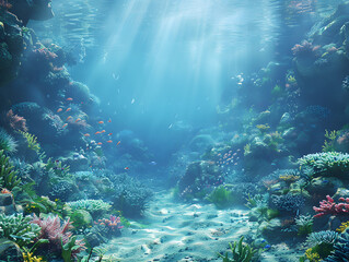 Fototapeta na wymiar Oceanic Visions: Captivating Underwater Scenes & Tropical Paradises