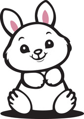 Quite Bunny icon. Easter Day icon. Bunny icon sitting position