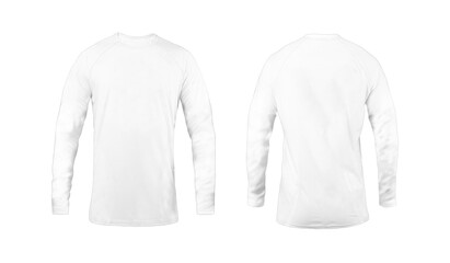 White Long Sleeve Shirt on Transparent Background, Perfect for Mockup Design