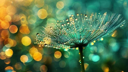Foto op Plexiglas a close up of a dandelion seed © Dogaru