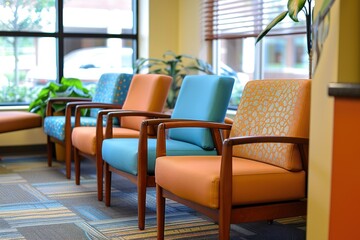 Fototapeta premium a calming waiting area in a healthcare facility designed to provide comfort and tranquility