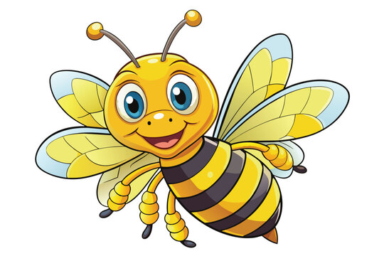 A cute smiling bee vector Illustration
