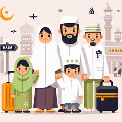 Eid Hajj ramadan mubarak or Eid Al Adha Mubarak travel agency flyer