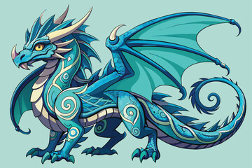 A colorful dragon vector illustration