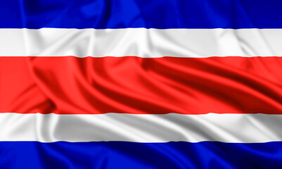 The Flag of Costa Rica Rippled