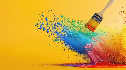 Colorful paint splatters in a burst of artistic expression