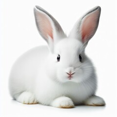 Obraz na płótnie Canvas white rabbit on white background
