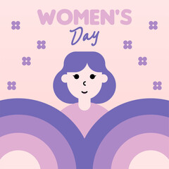 International women's day illustration background. Happy women's day background