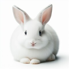 Obraz na płótnie Canvas white rabbit on white background