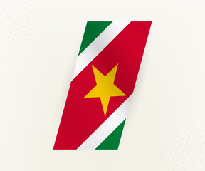 Abstract modern vertical flag of Suriname on beige background with dots.