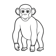 Chimpanzee illustration coloring page for kids