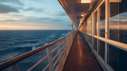Calm Horizon: Oceanic Majesty from a Vast Cruise Ship, Shot with Canon RF 50mm f/1.2L USM