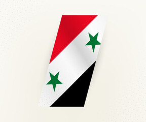 Abstract modern vertical flag of Syria on beige background with dots.