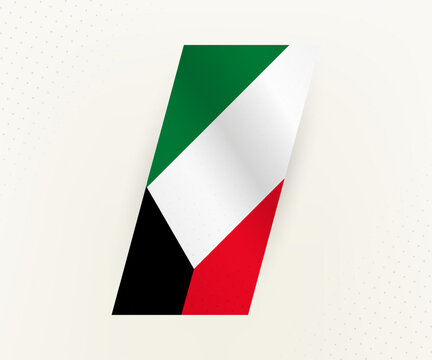 Abstract modern vertical flag of Kuwait on beige background with dots.