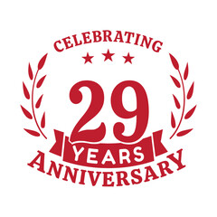 29th anniversary celebration design template. 29 years vector and illustration
